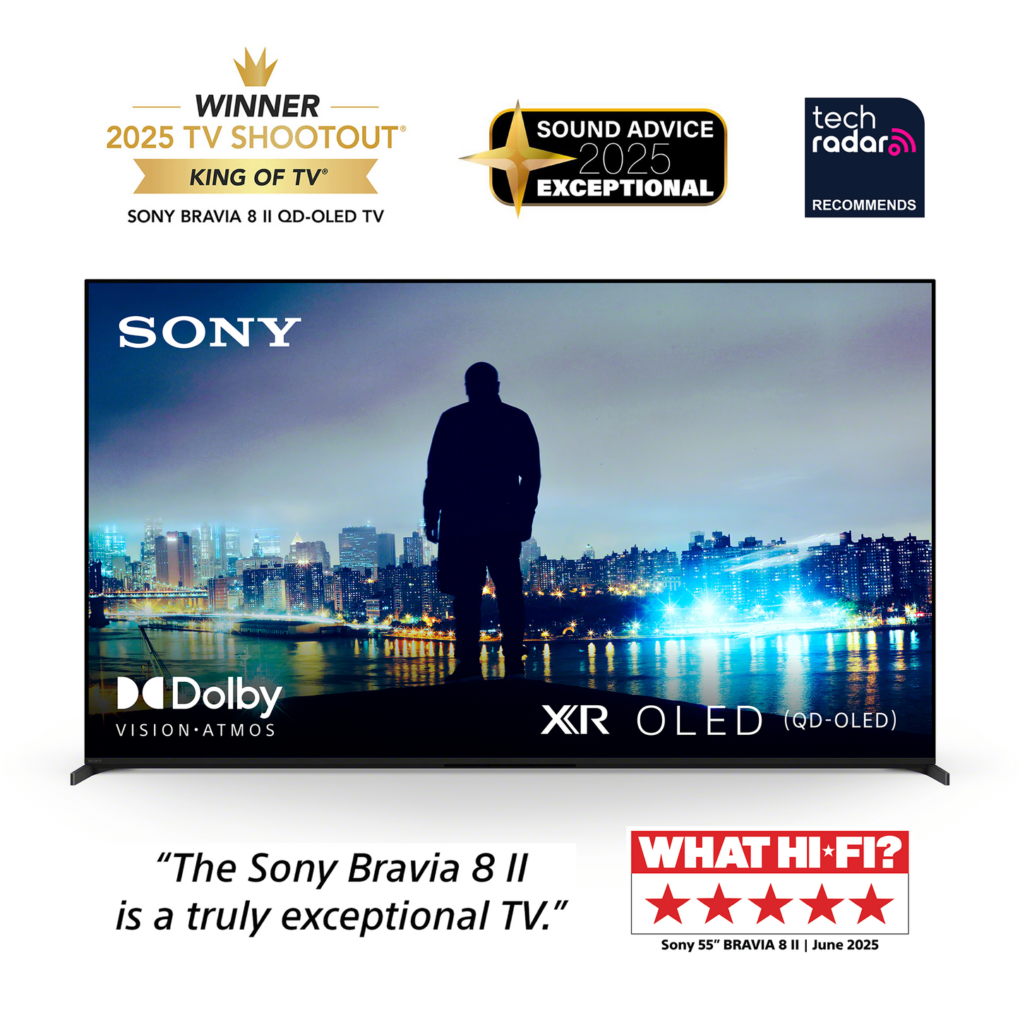 سوني | BRAVIA 8 | 65 بوصة | XR Processor | QD OLED | 4K بوضوح عالٍ فائق | نطاق ديناميكي عالٍ (HDR) | تلفزيون ذكي (Google TV) | موديل 2025