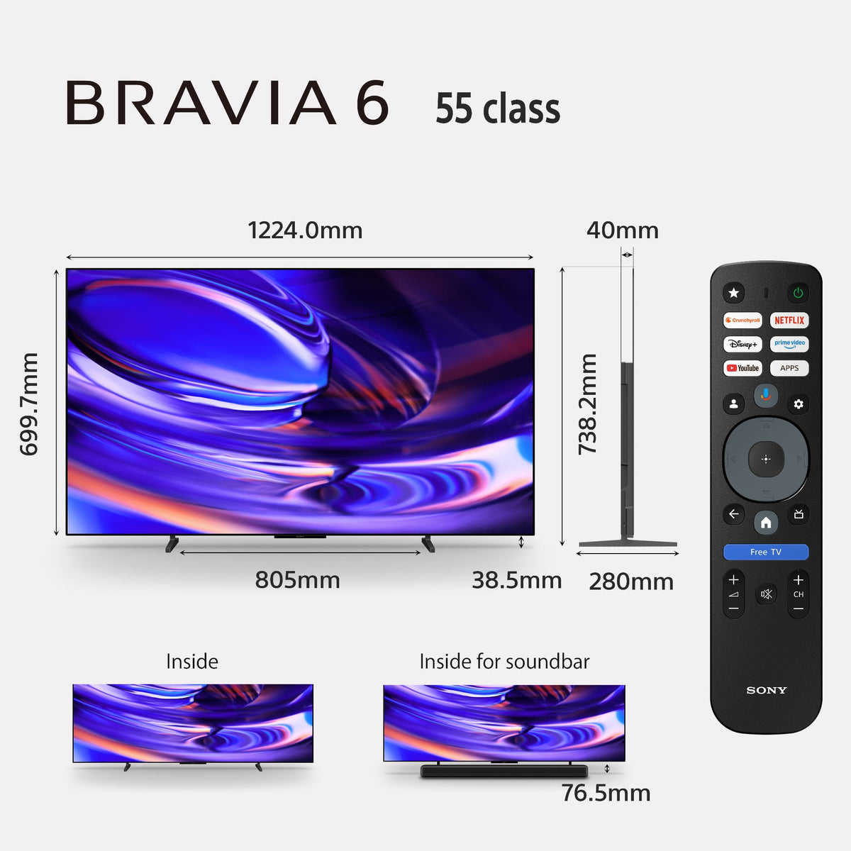 Sony BRAVIA 6 55 inch OLED TV, 2026 Model | K-55A60