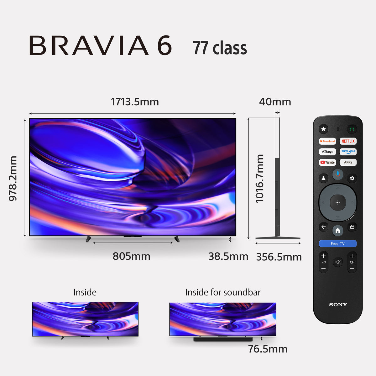 Sony BRAVIA 6 77 inch OLED TV, 2026 Model | K-77A60