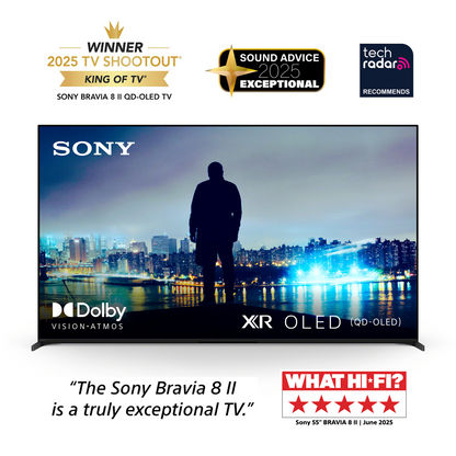 سوني | BRAVIA 8 | ‏65 بوصة | ‏XR Processor | ‏QD OLED | ‏4K بوضوح عالٍ فائق | نطاق ديناميكي عالٍ (HDR) | تلفزيون ذكي (Google TV) | موديل 2025
