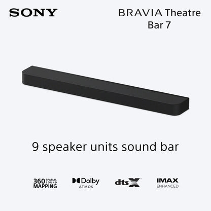 Sony Bravia Theatre Bar 7, Single Soundbar, 9 Speaker Units Surrounded sound by Dolby Atmos®/DTS:X® & IMAX® Enhanced, 2026 Model