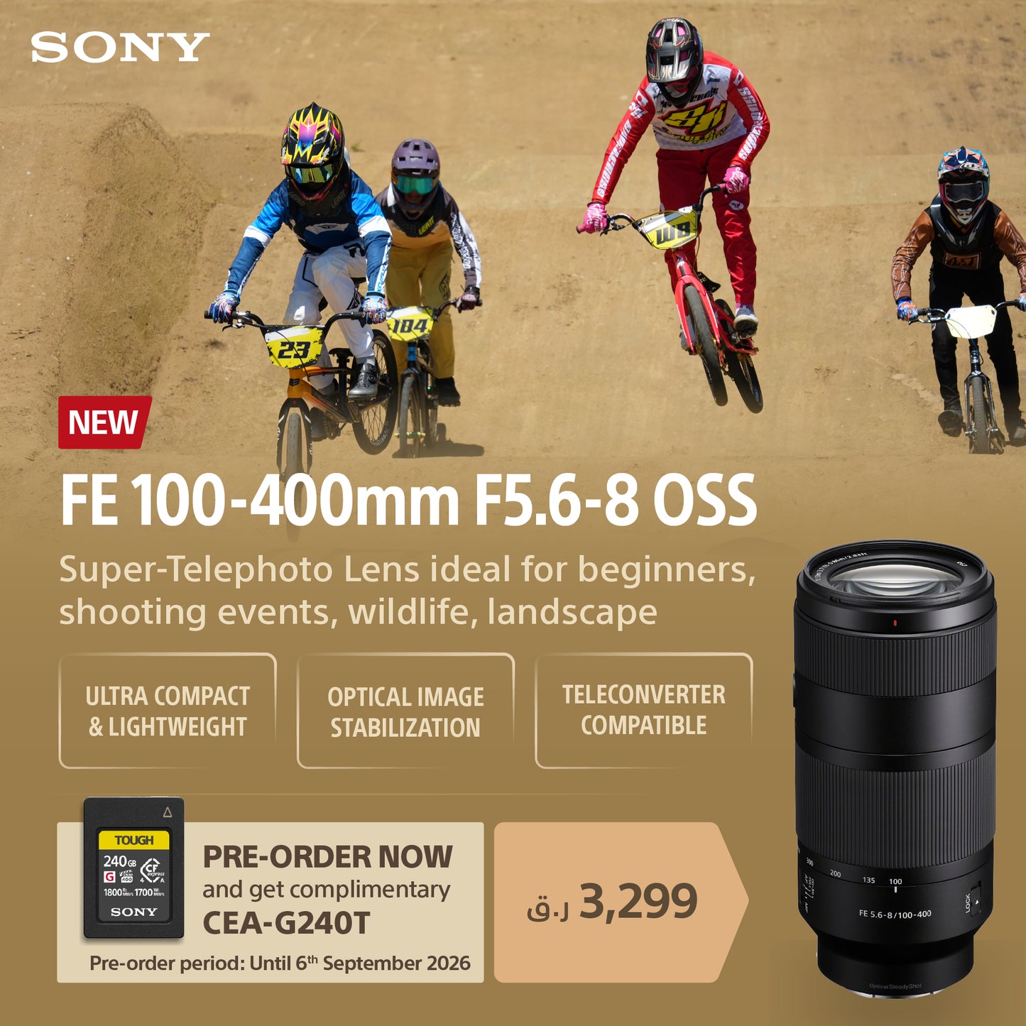 Sony FE 100-400mm F5.6-8 OSS E-Mount Full-Frame Super-Telephoto Zoom Lens