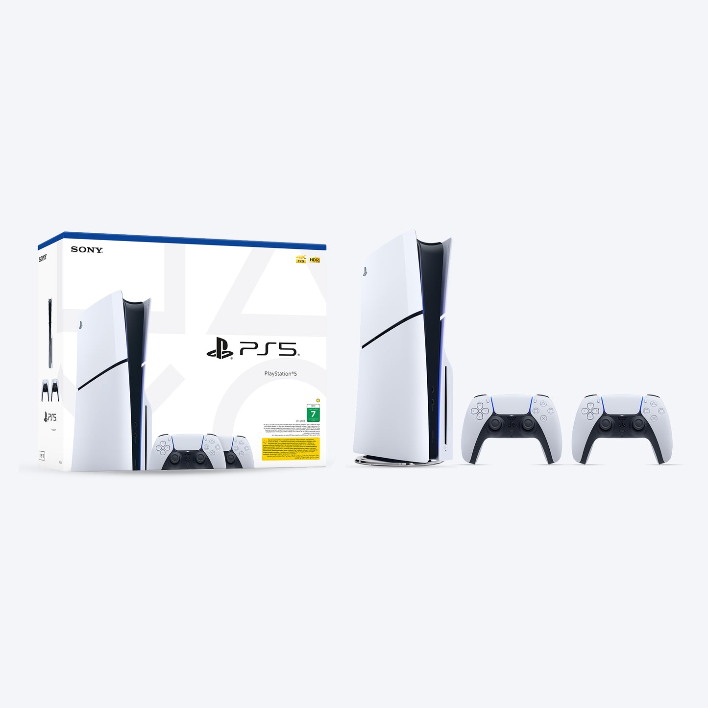 جهاز PlayStation 5 Slim Disc من سوني -  أبيض مع حزمة DualSense