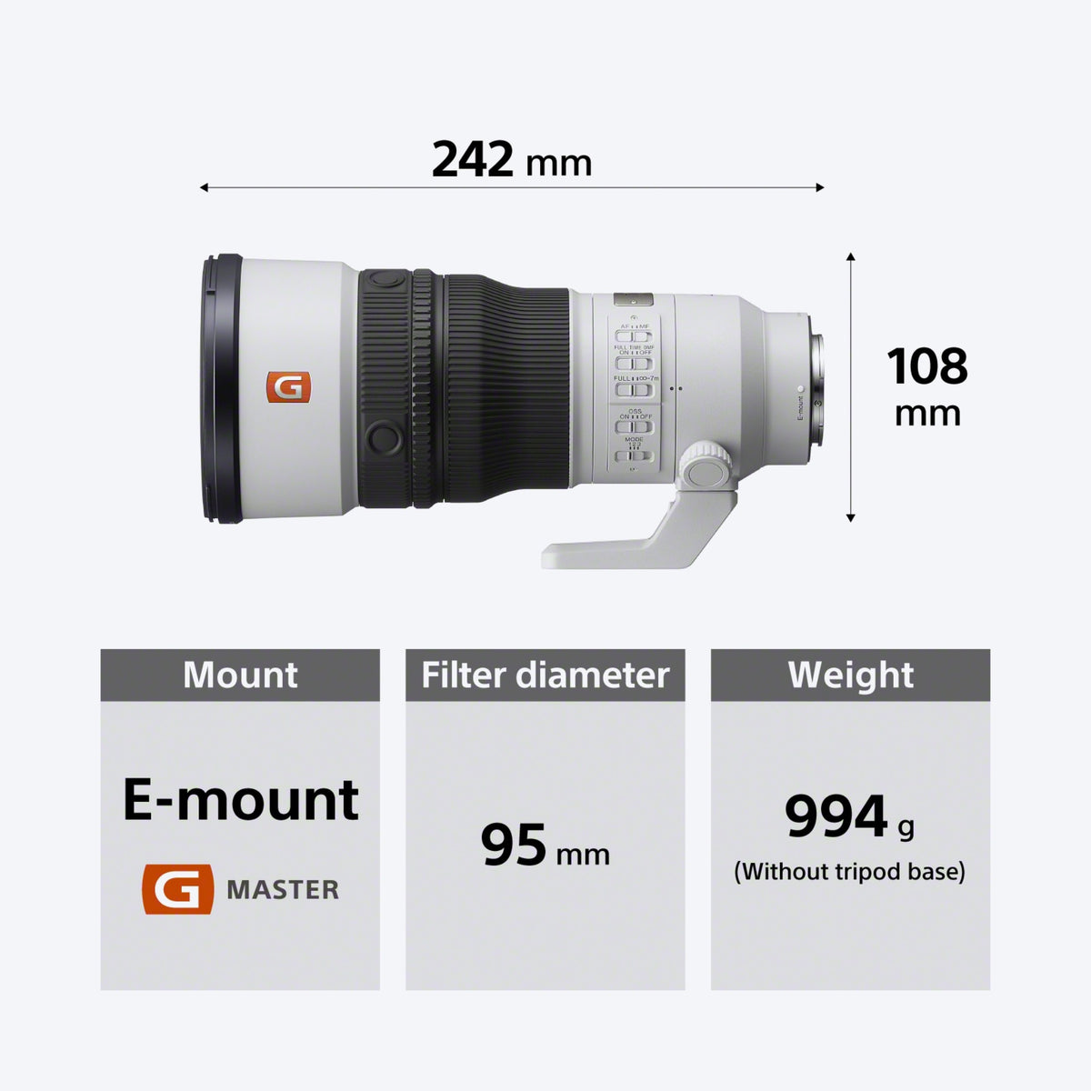 Sony FE 400mm F4.5 GM OSS Super-Telephoto Prime Lens | SEL400F45GM