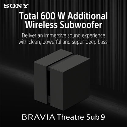 Sony BRAVIA Theatre Sub 9, 600 W Wireless Subwoofer for Sound bar/ Home Theater Sound System, 2026 Model